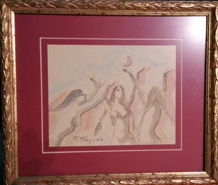 Rocco Forgione "Studio di allegoria" Tecnica mista su carta cm 15,5 x19,5...