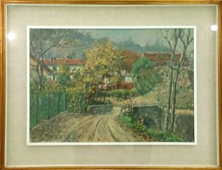 P.Boyer "Paesaggio campestre" Olio su tavola cm 35x50 Opera corredata di...