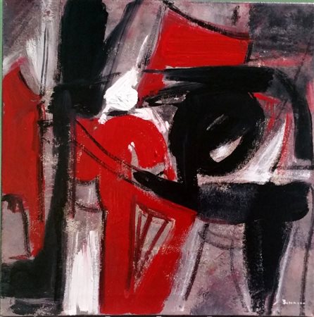 Martino Bissacco, "Composizione" olio su tela cm 60x60