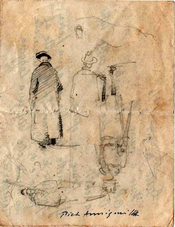 Pietro Annigoni "Bozzetto per dipinto" Disegno su carta cm 13x11. Autentica...