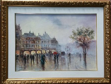 Andrea Di Dio "Vecchia Parigi" olio su tela cm 50x70 opera ben incorniciata...