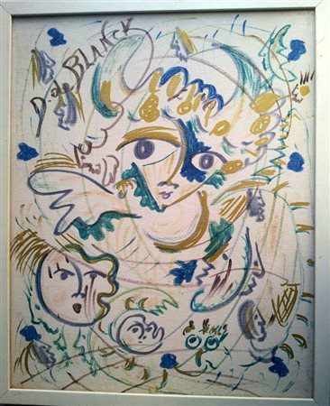 Dario De Blanck" Composizione di volti!" Tecnica mista su tela cm 50x40