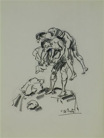 DI PRATA OSCAR (1910 - 2006) Senza titolo. 1982. Disegno a matita su carta....