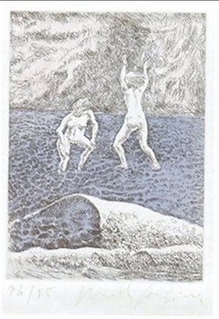 FAZZINI PERICLE (1913 - 1987) Le bagnanti. Acquaforte, acquatinta. Cm 50,00 x...