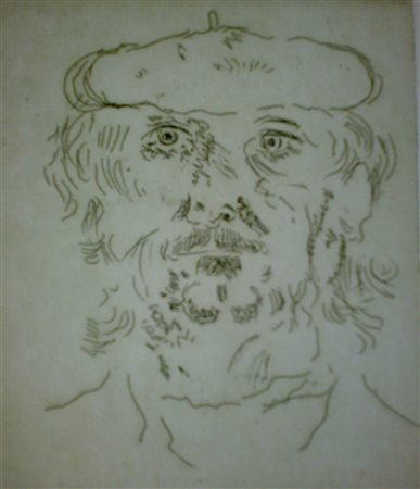 GAROSIO OTTORINO (1904 - 1980) Autoritratto. 1980. Acquaforte. Cm 35,00 x...