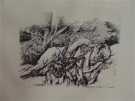 STAGNOLI ANTONIO (1922 - 2015) Senza titolo. Litografia. Cm 70,00 x 50,00....