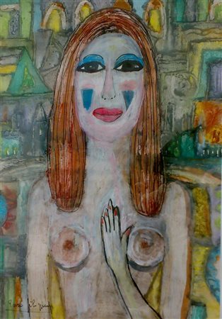 FILIPPINI ENZO (1924 - 2001) Senza titolo. Tecnica mista su carta. Cm 36,00 x...