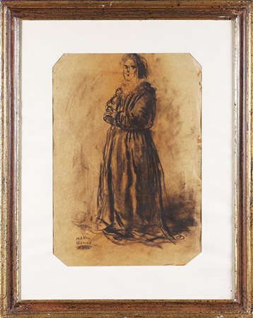 BUCCI MARIO (1903 - 1970) Senza titolo. Carboncino su carta. Cm 34,00 x...