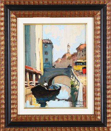 CASTELFRANCHI CIRANO (n. 1912) Al ponte di via Vittoria. 1930. Olio su...