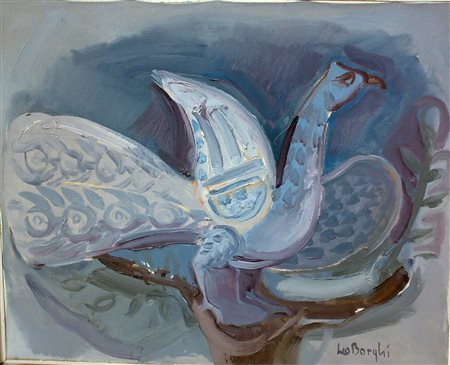 BORGHI LEO (n. 1937) Senza titolo. Olio su tela. Cm 39,00 x 48,00. Firma in...