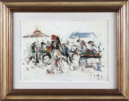 DANTI ALVARO (1911 - 1985) Senza titolo. Olio su tavola. Cm 50,00 x 35,00. ....