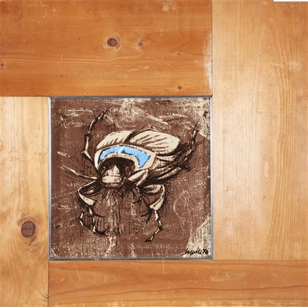 CAPPELLI GIOVANNI (1923 - 1994) CALABRONE. Multiplo su ceramica. Cm 33,30 x...