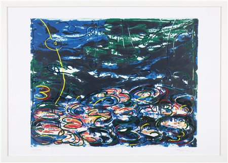 SCHIFANO MARIO (1934 - 1998) Gigli d'acqua. Litografia. Cm 100,00 x 70,00....