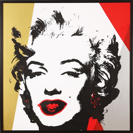 WARHOL ANDY (1928 - 1987) Golden Marilyn 11.37''. 2011. Serigrafia su carta....