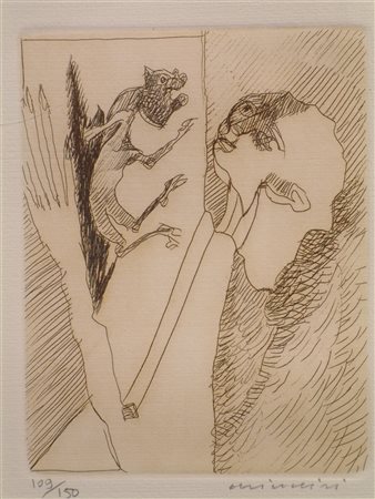 BRINDISI REMO (1918 - 1996) Senza titolo. Acquaforte. Cm 35,00 x 50,00....