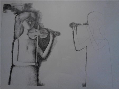 BUENO ANTONIO (1918 - 1985) Concertino. 1971. Litografia. Cm 70,00 x 50,00....
