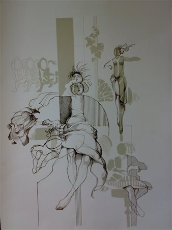 BUTTINI IETTA Senza titolo. Litografia. Cm 50,00 x 70,00. 59/100. Tiratura e...