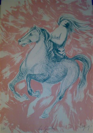 CARPIGIANI DANTE (n. 1921) La giostra. Litografia. Cm 54,00 x 77,00. 6/125....