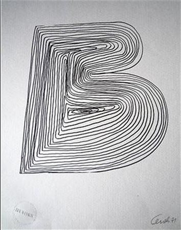 CEROLI MARIO (n. 1938) Lettera B. . 1972. Fotolitografia. Cm 23,00 x 30,00....