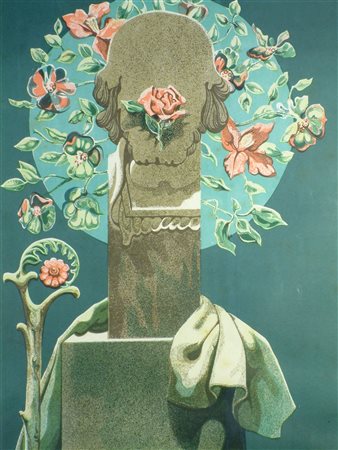 CORDANI SERENO (XX SEC.) Il poeta. 1978. Litografia. Cm 50,00 x 70,00. 56/100.