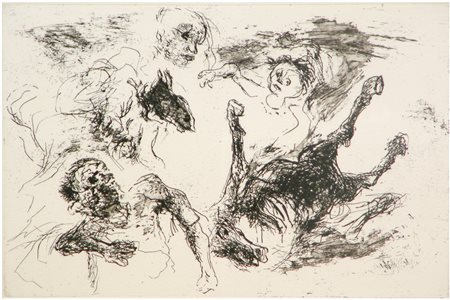 COTTINI LUCIANO (n. 1932) Cavallo. 1975. Acquaforte. Cm 67,00 x 48,00. III/X....