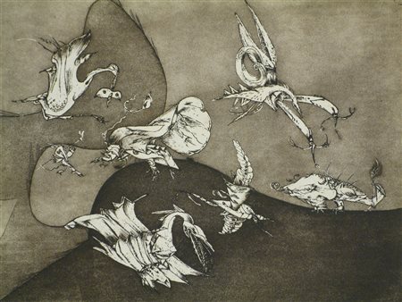 DE ANDREIS GIOVANBATTISTA (n. 1938) Senza titolo. Acquaforte. Cm 66,00 x...