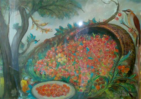 DONDELLI TITA (1892 - 1971) Senza titolo. Olio su faesite. Cm 70,00 x 50,00....