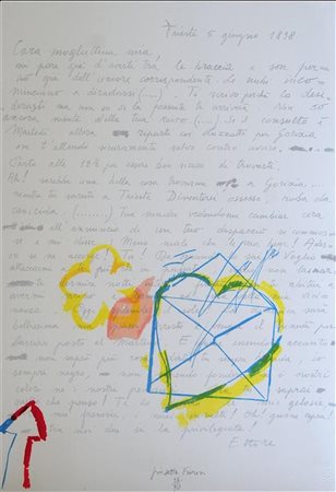 FIORONI GIOSETTA (n. 1932) Svevo: lettera d'amore. 1978. Serigrafia. Cm 50,00...