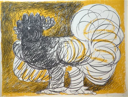 FIUME SALVATORE (1915 - 1997) Gallo. Serigrafia. Cm 65,00 x 52,00. 8/99....