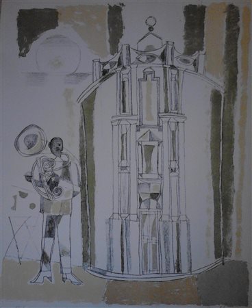 GENTILINI FRANCO (1909 - 1981) Senza titolo. Litografia. Cm 35,00 x 48,00....