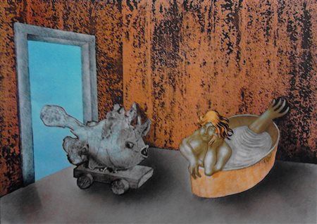 GUARIENTI CARLO (n. 1923) Senza titolo. Serigrafia. Cm 69,00 x 49,00. P.d.a.