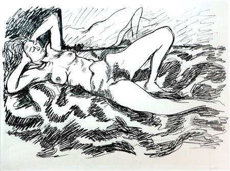 GUTTUSO RENATO (1912 - 1987) Senza titolo. Litografia. Cm 70,00 x 50,00....