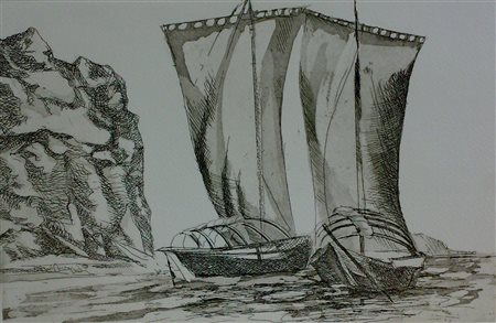 TOLOMEO CARLA (n. 1945) Senza titolo. Acquaforte. Cm 50,00 x 35,00. 31/90....