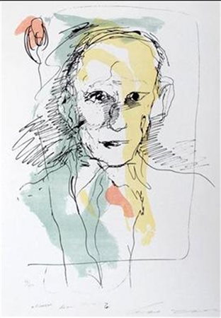 TRECCANI ERNESTO (1920 - 2009) Omaggio a Picasso. Litografia. Cm 35,00 x...