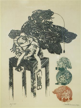 TRUBBIANI VALERIANO (n. 1937) Senza titolo. Acquaforte. Cm 50,00 x 70,00....