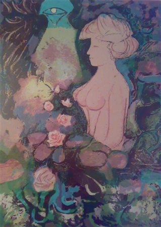 VISANI ENRICO (n. 1938) Senza titolo. 1987. Litografia. . 84/99.