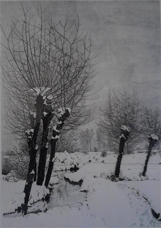 ZALIANI AGOSTINO Cappelli di neve. 1971. Acquaforte. Cm 50,00 x 70,00. 57/99....