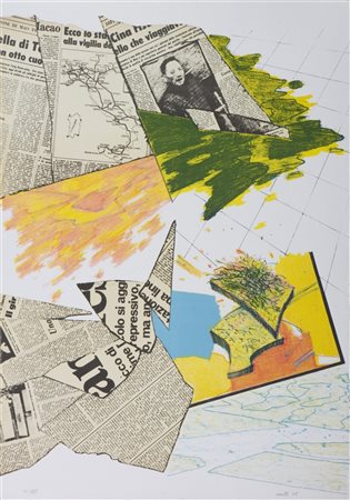 CERETTI MINO (n. 1930) Senza titolo. 1975. Litografia. Cm 70,00 x 50,00....