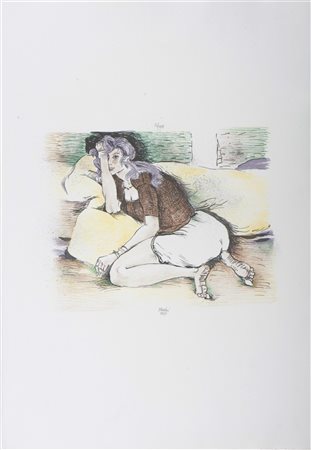 MUCCHI GABRIELE (1899 - 2002) Senza titolo. 1977. Litografia. Cm 70,00 x...