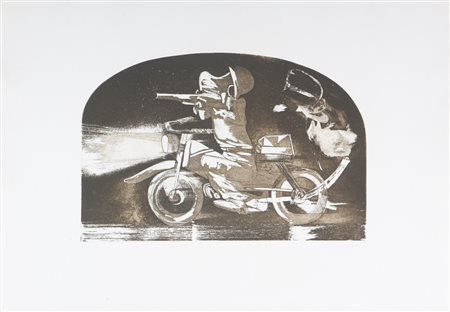 ORELLANA GASTON (n. 1933) Senza titolo. Litografia. Cm 70,00 x 50,00. 50/50