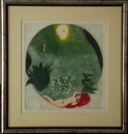 VITA GIORGIO WAITING FOR FRANKESTEIN. Acquaforte. Cm 38,00 x 38,00.