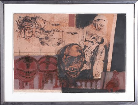 VAN ROSSEM RU (1924 - 2007) Partita. 1975. Acquaforte. Cm 71,00 x 51,00. ....