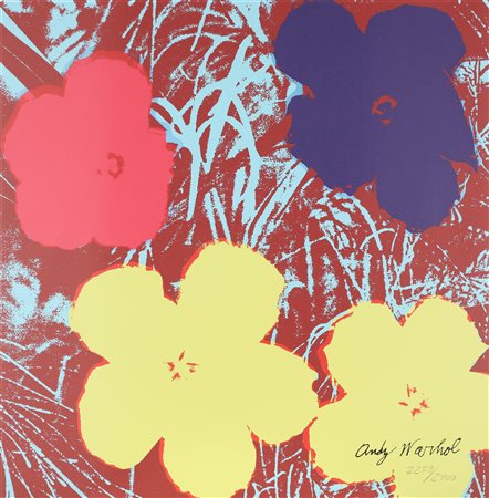 WARHOL ANDY (1928 - 1987) Flowers. Serigrafia. Cm 60,00 x 60,00. 2239/2004....