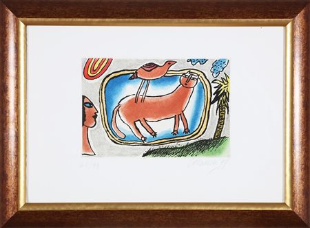 CORNEILLE (1922 - 2010) Senza titolo. 1999. Acquaforte. Cm 50,00 x 35,00....