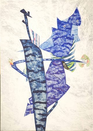 DOVA GIANNI (1925 - 1991) Senza titolo. Serigrafia materica. Cm 50,00 x 70,00.