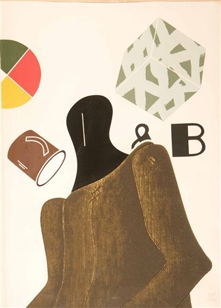 TADINI EMILIO (1927 - 2002) Senza titolo. Litografia. . Cm 50,00 x 70,00.