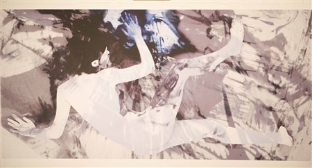 MUSTICA NINO (n. 1949) Senza titolo. Emulsione su carta su tela. Cm 62,00 x...