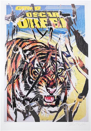 ROTELLA MIMMO (1918 - 2006) Circo - Oscar Orfei. Litodecollage. Cm 70,00 x...