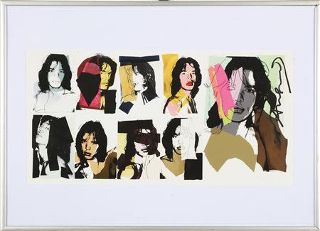 WARHOL ANDY (1928 - 1987) Mick Jagger. Serigrafia. Cm 35,00 x 18,00. Firma a...