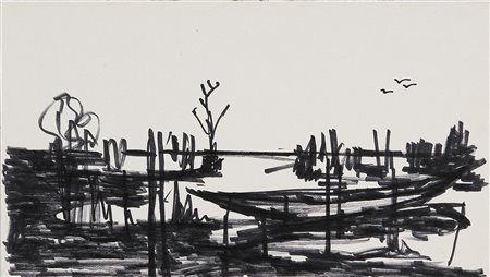 ANONIMO Senza titolo. Pennarello su cartone. Cm 14,50 x 25,50.